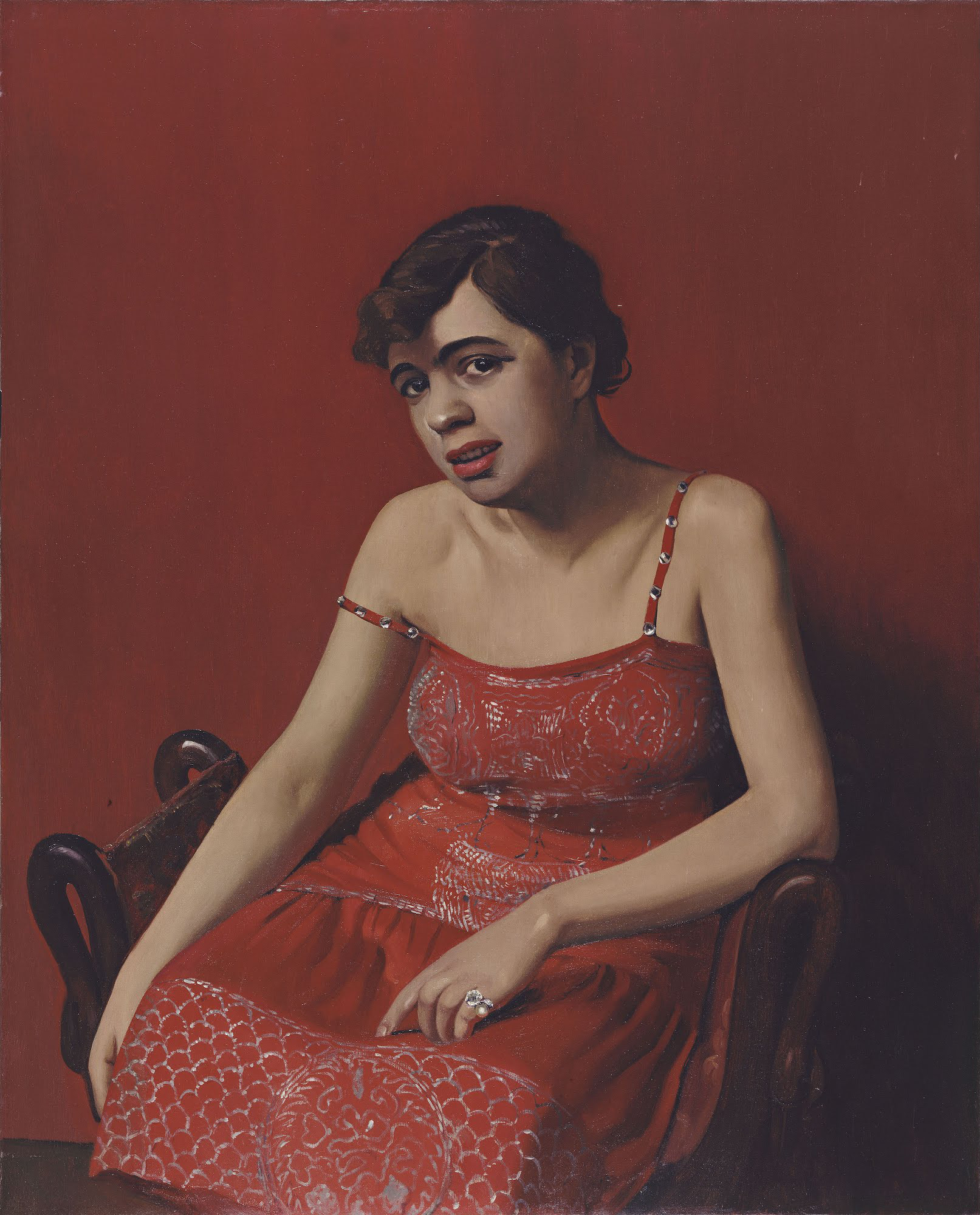 Romanian Woman in a Red Dress