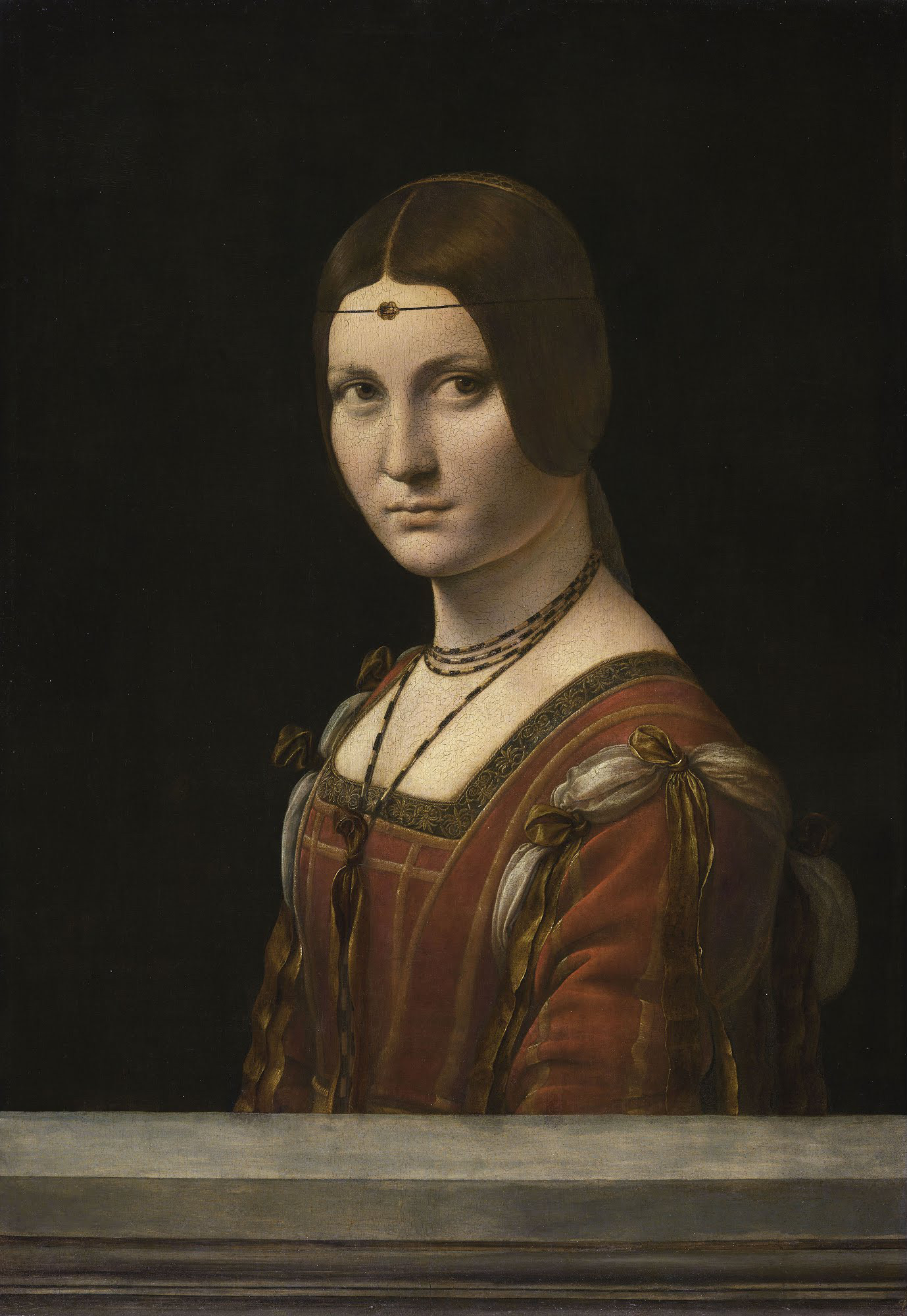 Portrait of an unknown woman, incorrectly known as "La belle Ferronniere"
