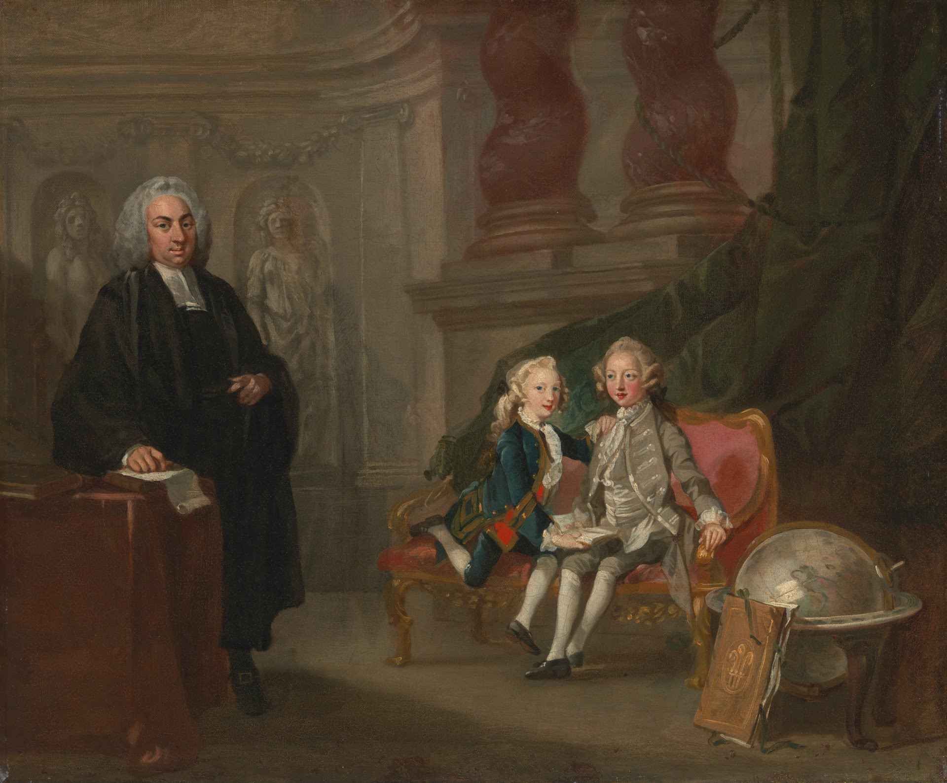 Prince George and Prince Edward Augustus with their tutor Dr. Francis Ayscough
